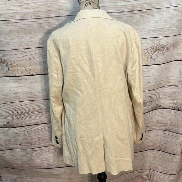 7 For All Mankind Blazer Linen Blend Closet Staple One Button Closure Size Large - Picture 5 of 11